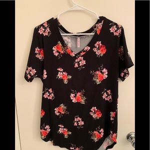 High Low Floral Blouse